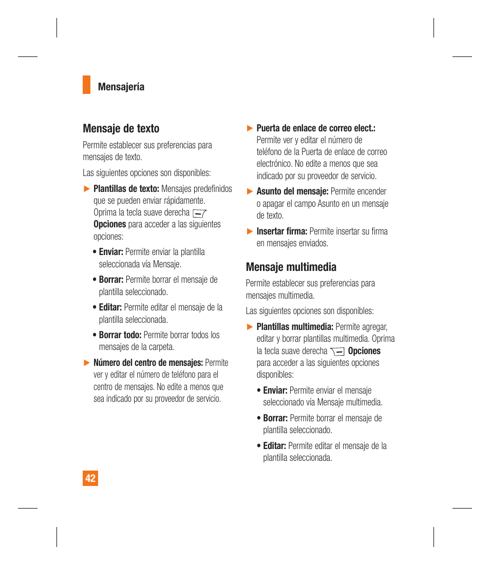 Mensaje de texto, Mensaje multimedia | LG GU292 User Manual | Page 160 / 242