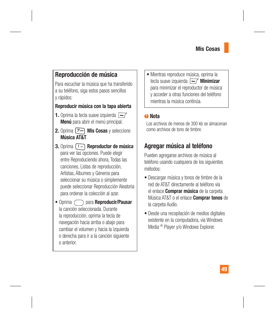 Reproducción de música, Agregar música al teléfono | LG GU292 User Manual | Page 167 / 242