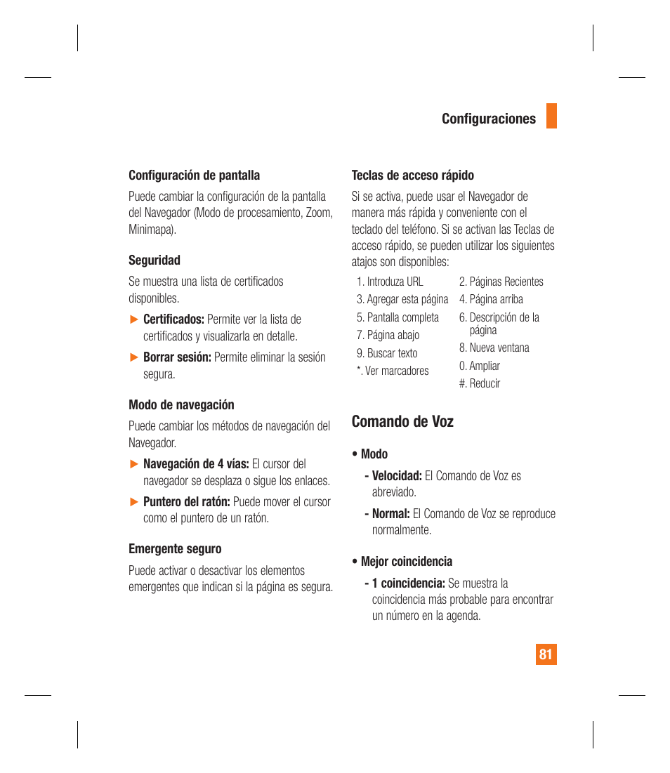 Comando de voz | LG GU292 User Manual | Page 199 / 242