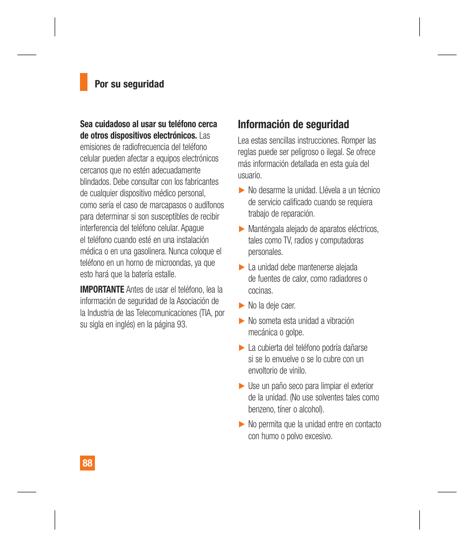 Información de seguridad | LG GU292 User Manual | Page 206 / 242