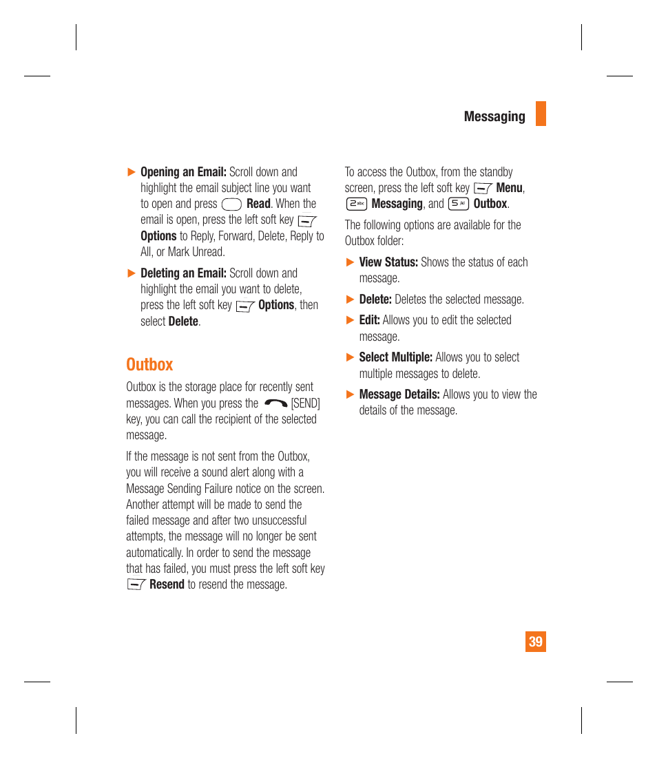 Outbox | LG GU292 User Manual | Page 43 / 242