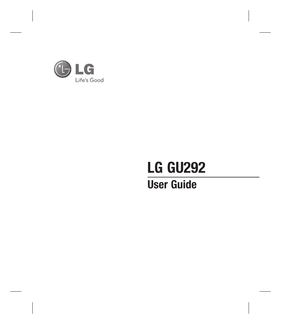 Lg gu292 | LG GU292 User Manual | Page 5 / 242