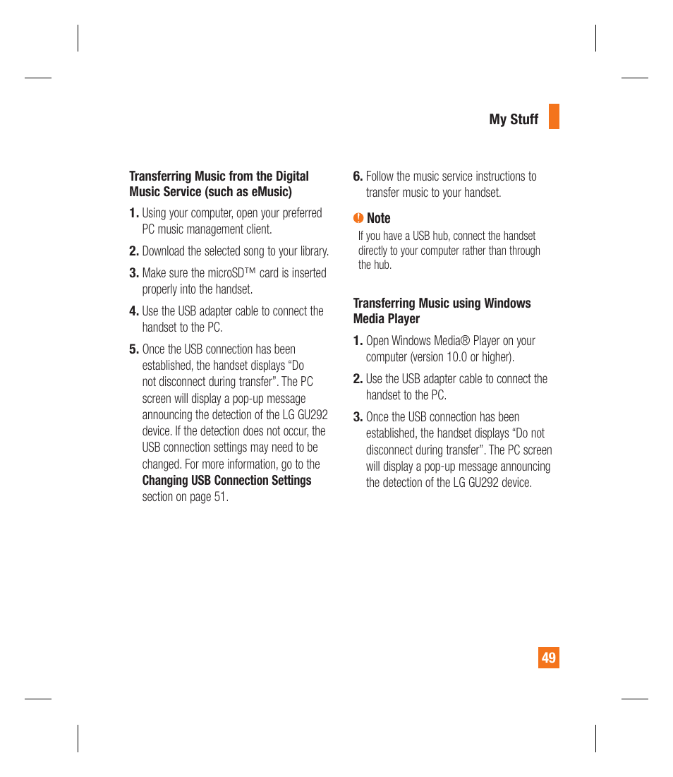 LG GU292 User Manual | Page 53 / 242