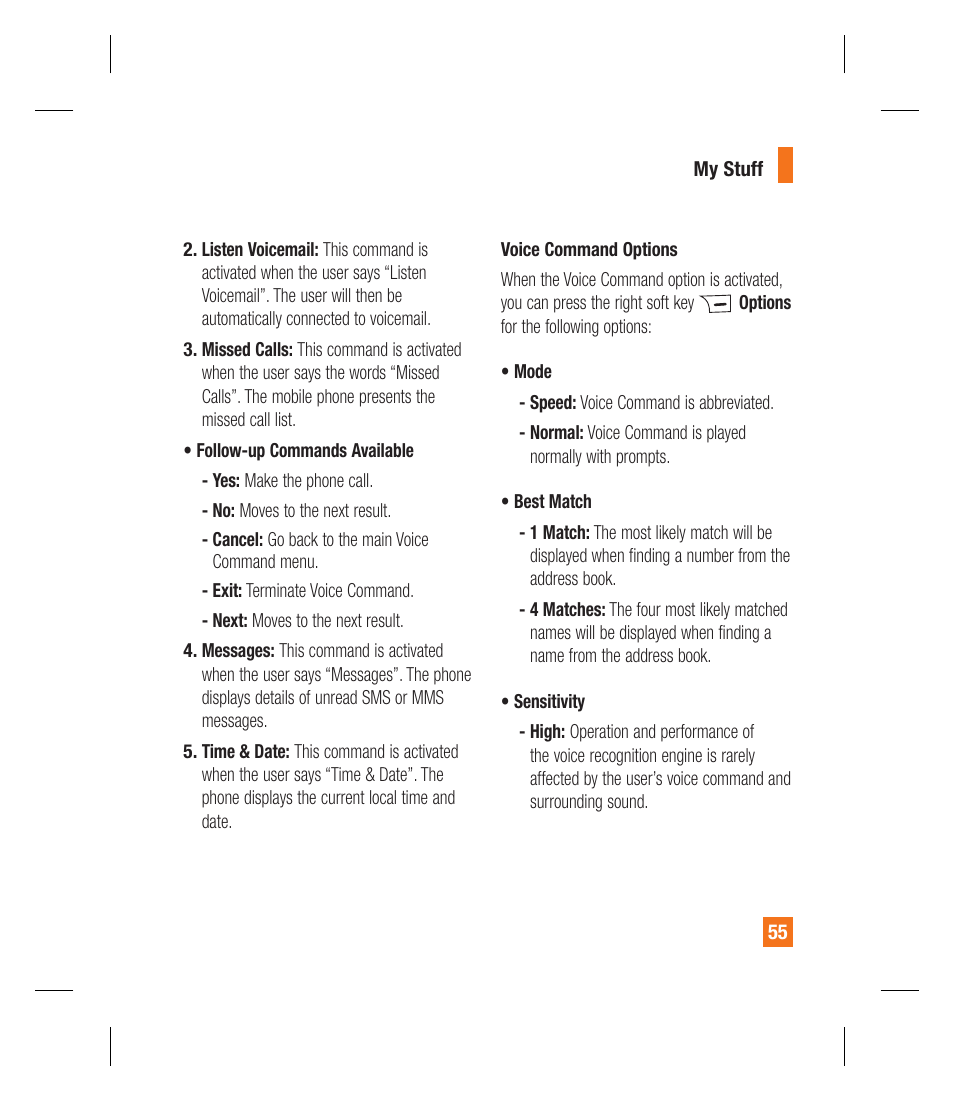 LG GU292 User Manual | Page 59 / 242