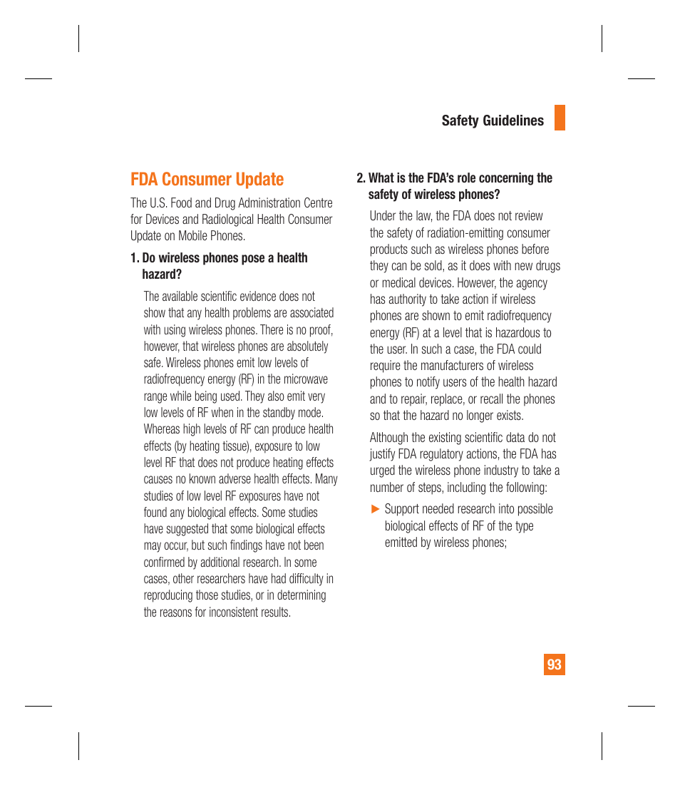 Fda consumer update | LG GU292 User Manual | Page 97 / 242