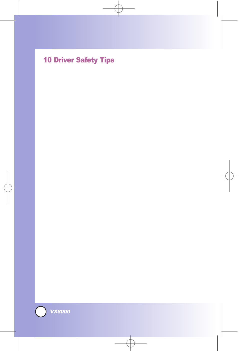 Safety, 10 driver safety tips | LG VX8000 User Manual | Page 121 / 131