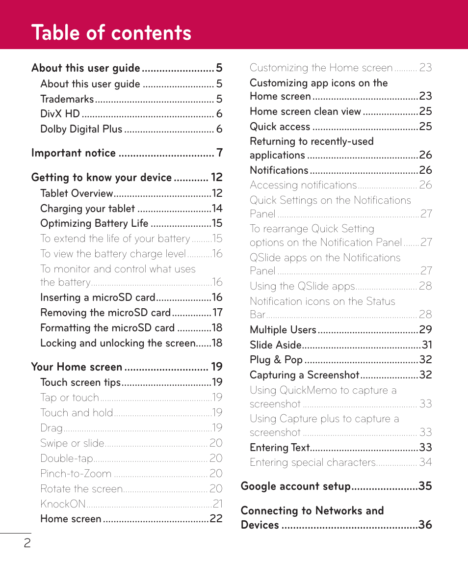 LG LGV500 User Manual | Page 4 / 138