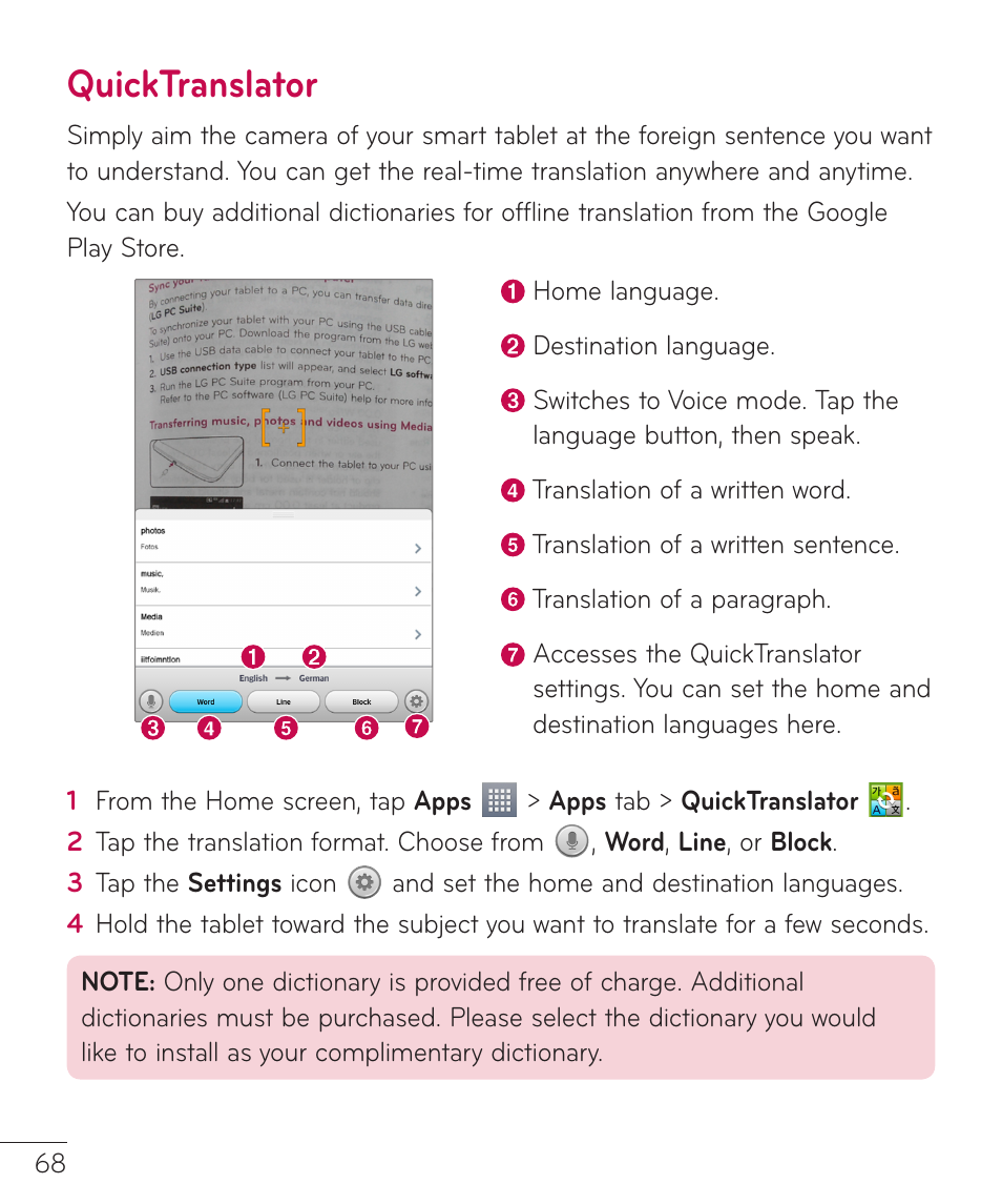 Quicktranslator | LG LGV500 User Manual | Page 70 / 138