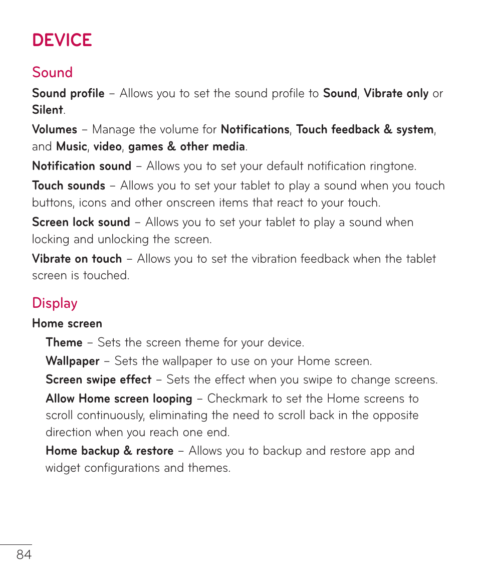 Device | LG LGV500 User Manual | Page 86 / 138