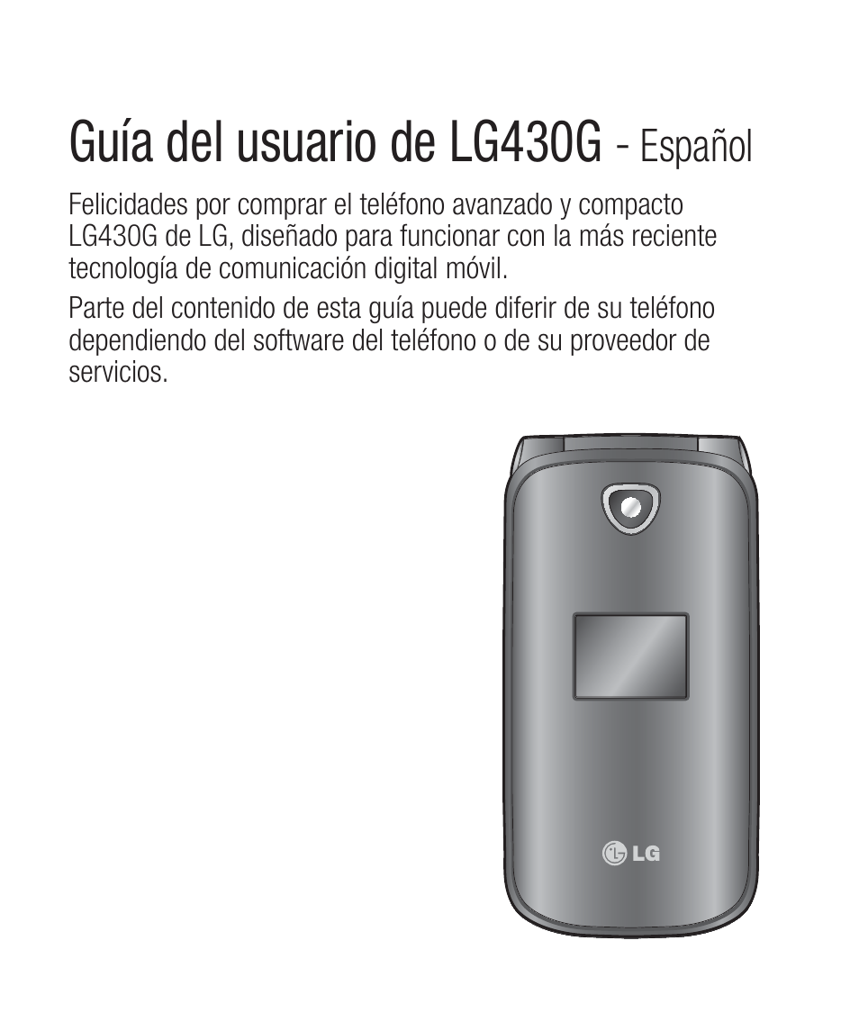 Guía del usuario de lg430g - español, Guía del usuario de lg430g | LG LG430G User Manual | Page 60 / 121