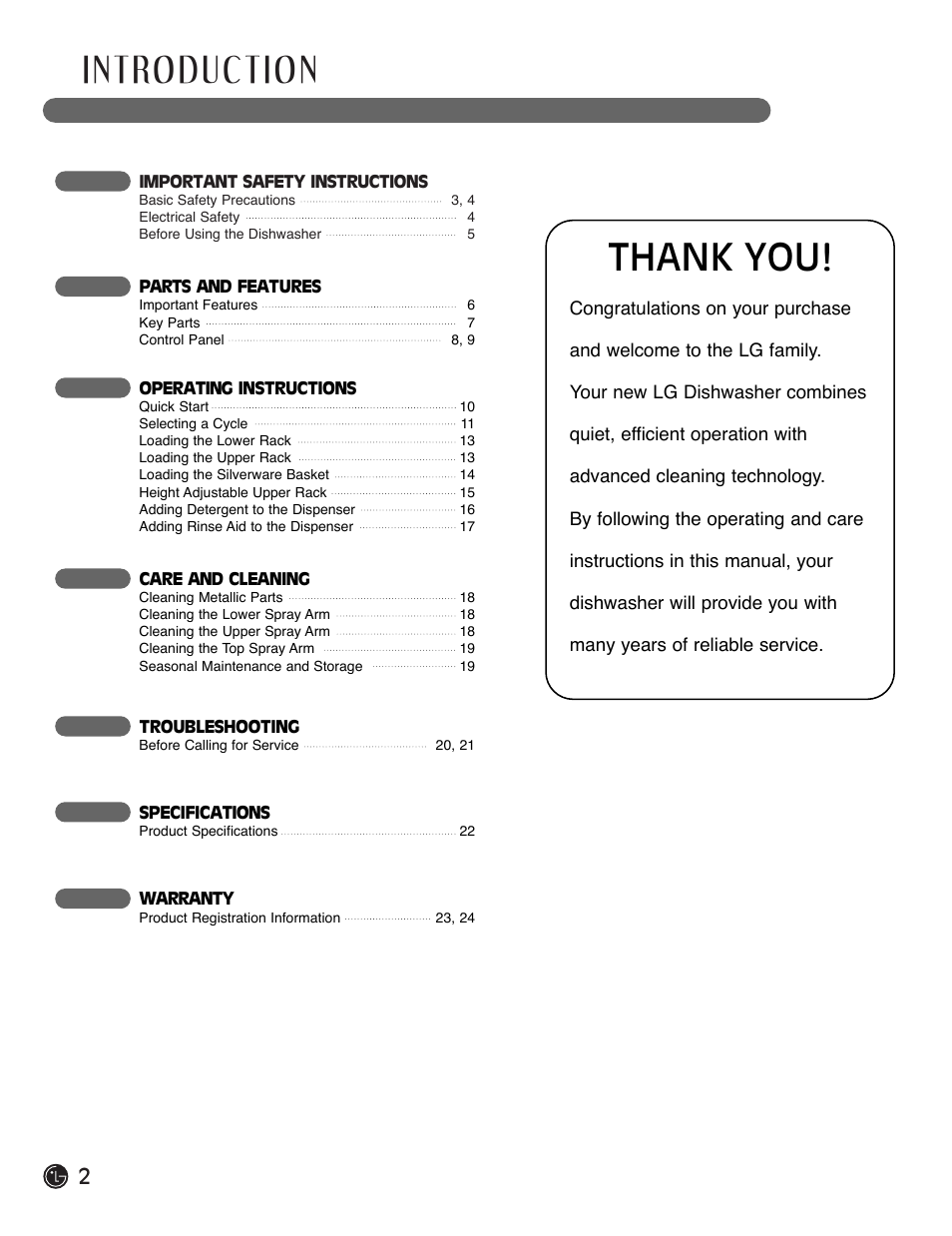 LG LDF6920BB User Manual | Page 2 / 72