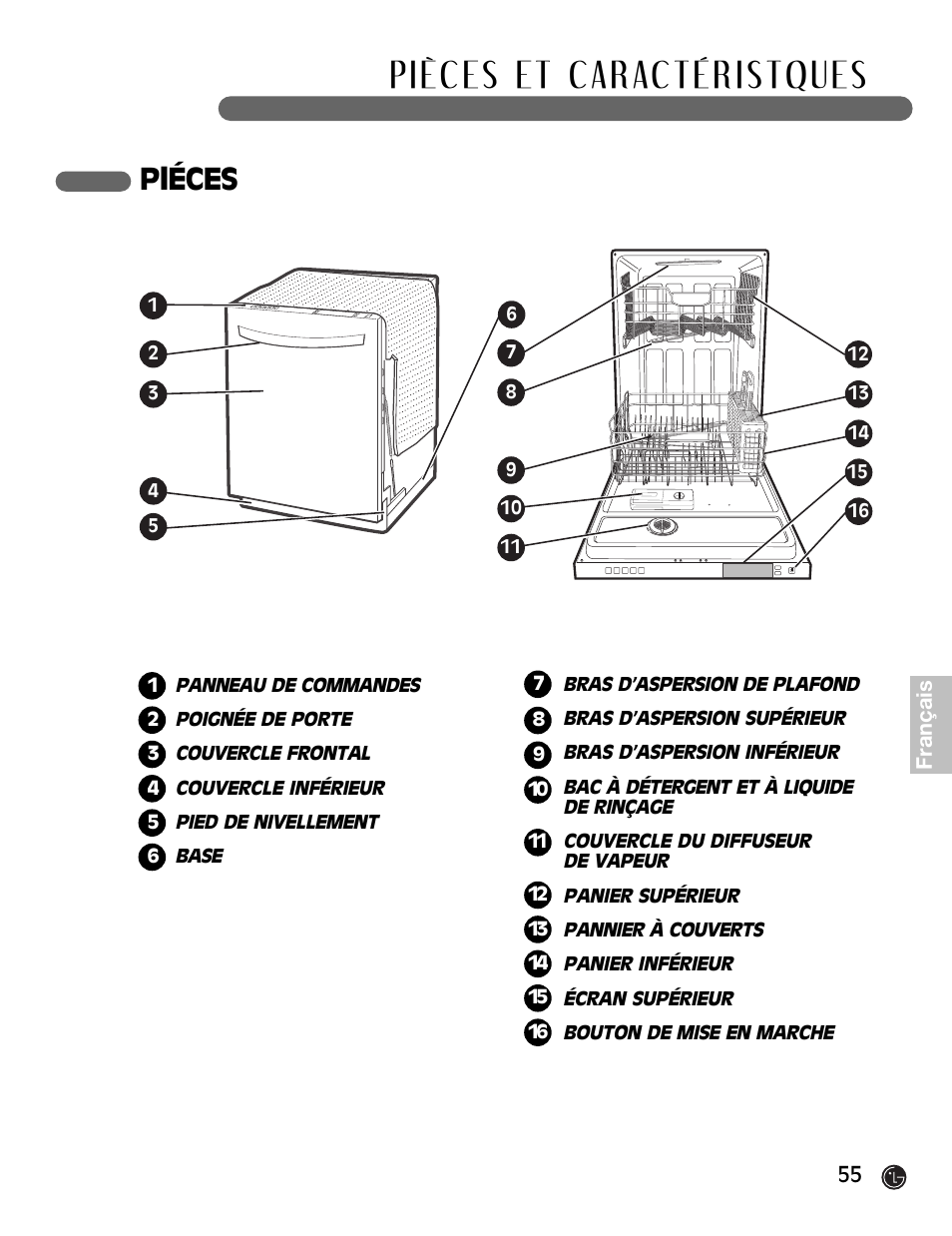 Pléces | LG LDF6920BB User Manual | Page 55 / 72
