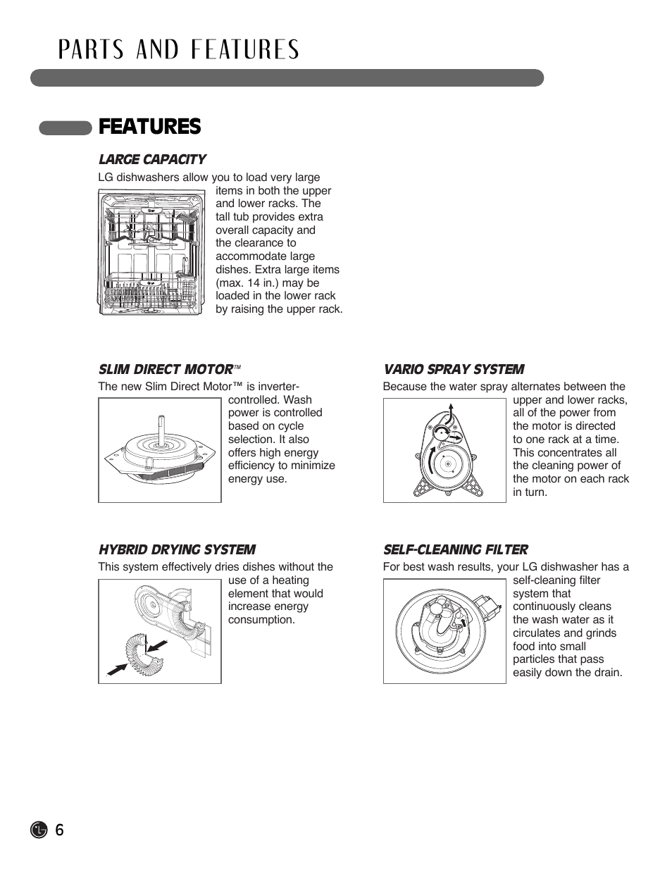 Features | LG LDF6920BB User Manual | Page 6 / 72