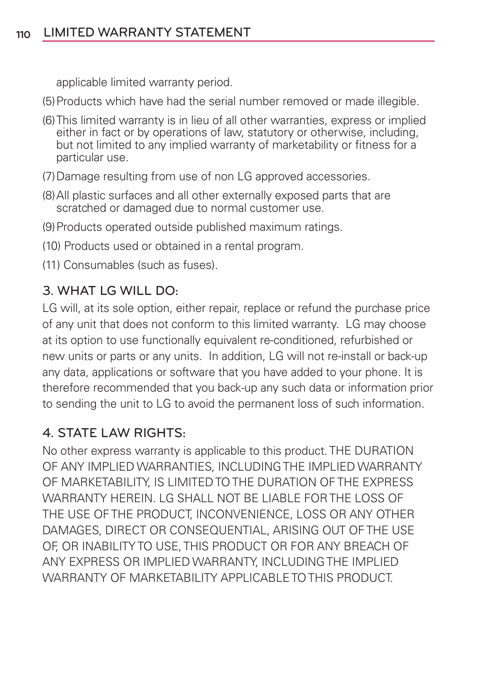 LG LGMS769 User Manual | Page 111 / 113