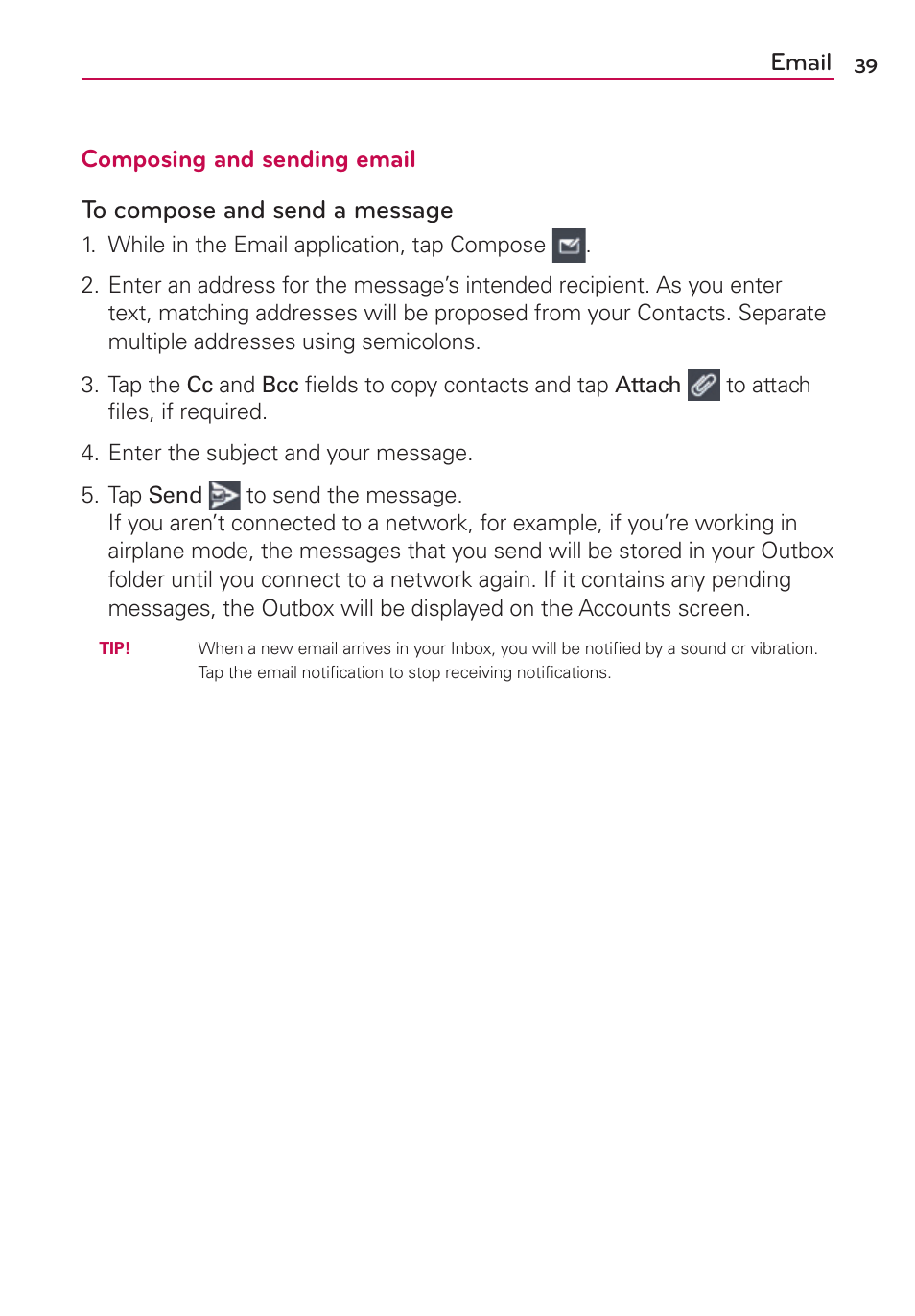 Email | LG LGMS769 User Manual | Page 40 / 113