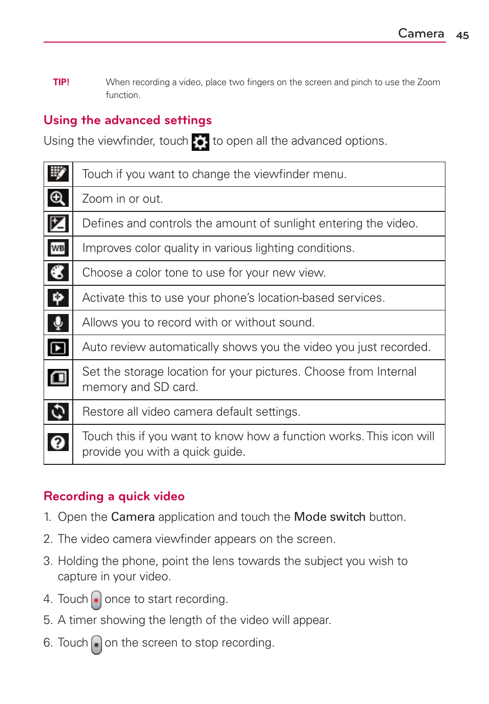 LG LGMS769 User Manual | Page 46 / 113