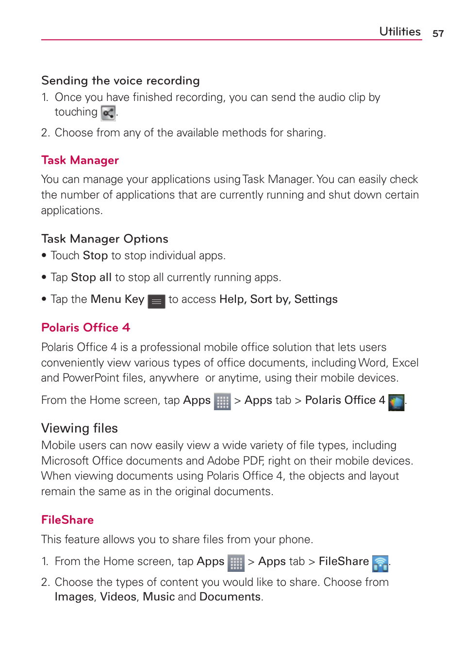 LG LGMS769 User Manual | Page 58 / 113