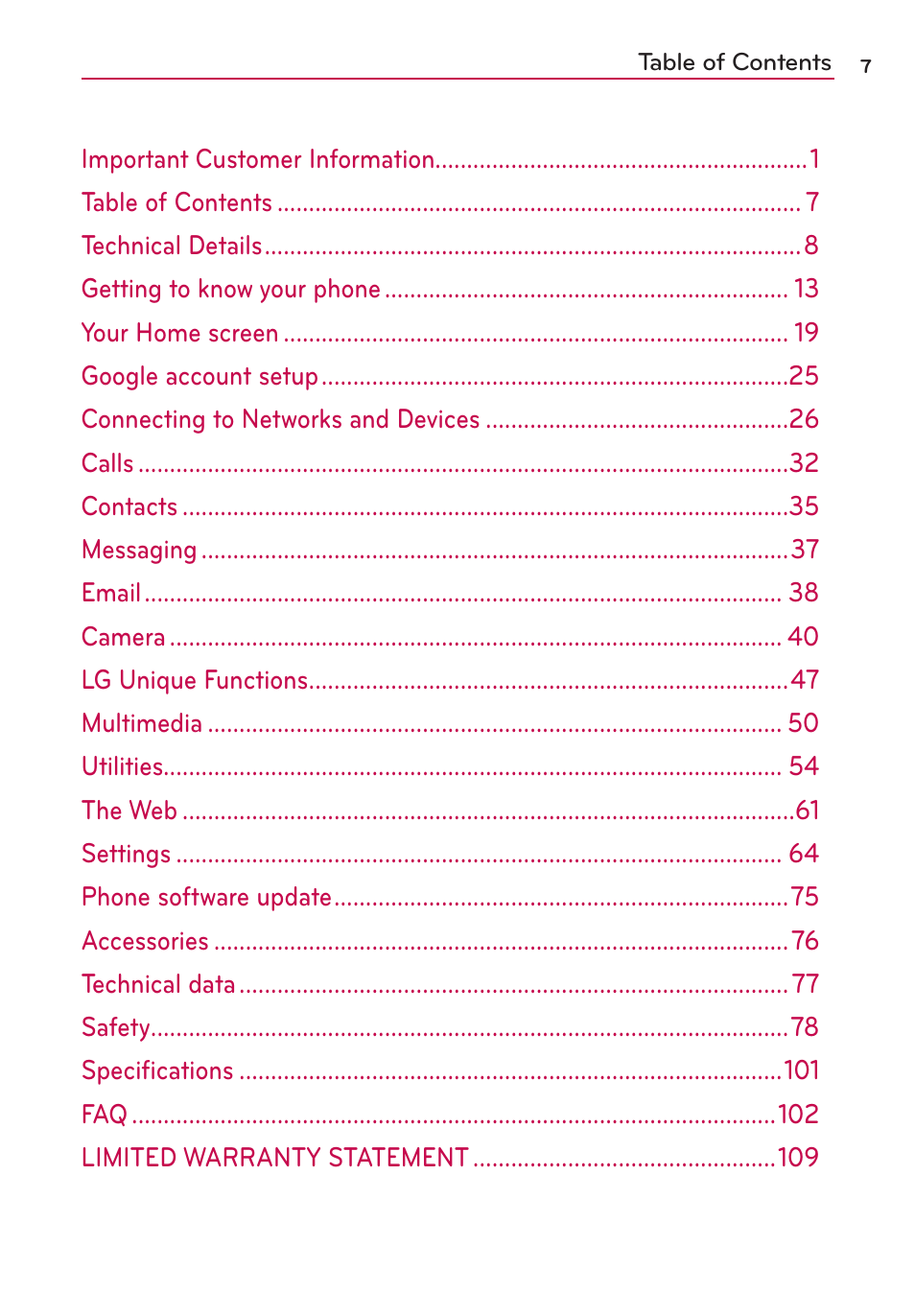 LG LGMS769 User Manual | Page 8 / 113