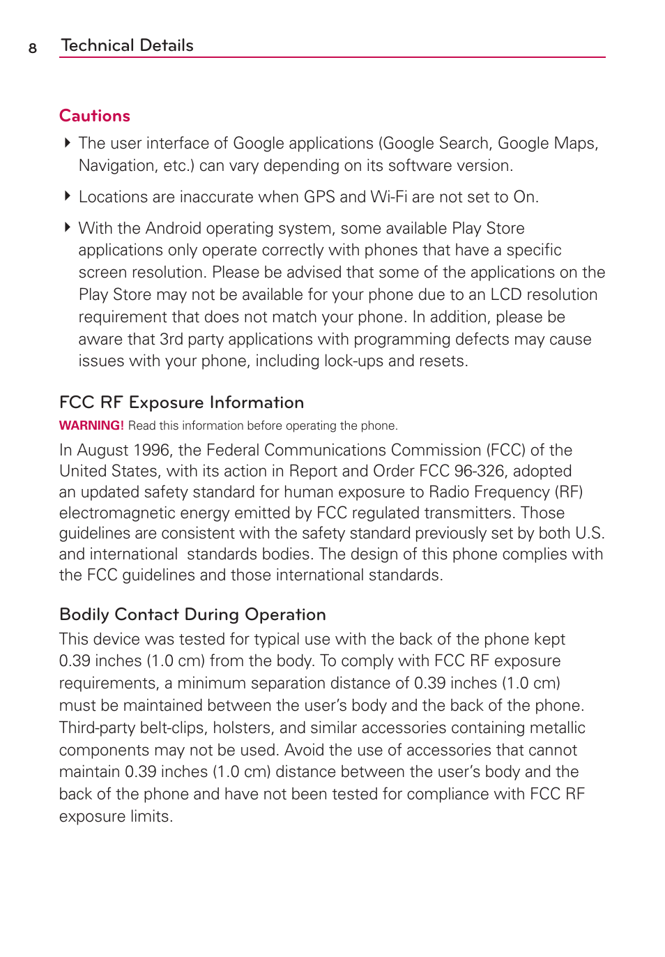 Technical details | LG LGMS323 User Manual | Page 10 / 114
