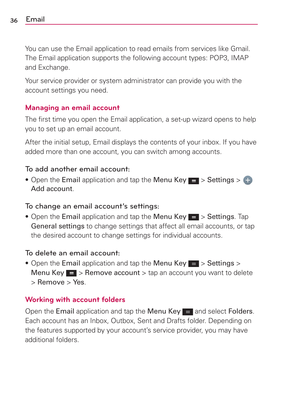 Email | LG LGMS323 User Manual | Page 38 / 114