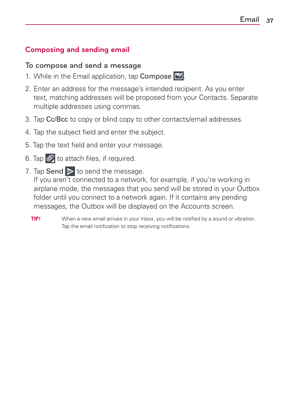 Email | LG LGMS323 User Manual | Page 39 / 114