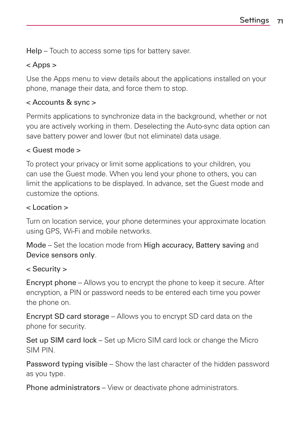 LG LGMS323 User Manual | Page 73 / 114