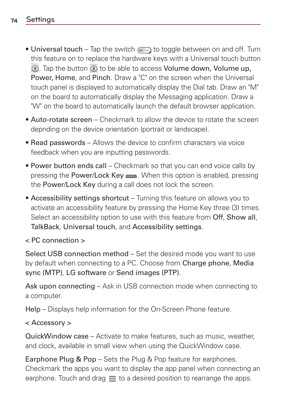 LG LGMS323 User Manual | Page 76 / 114
