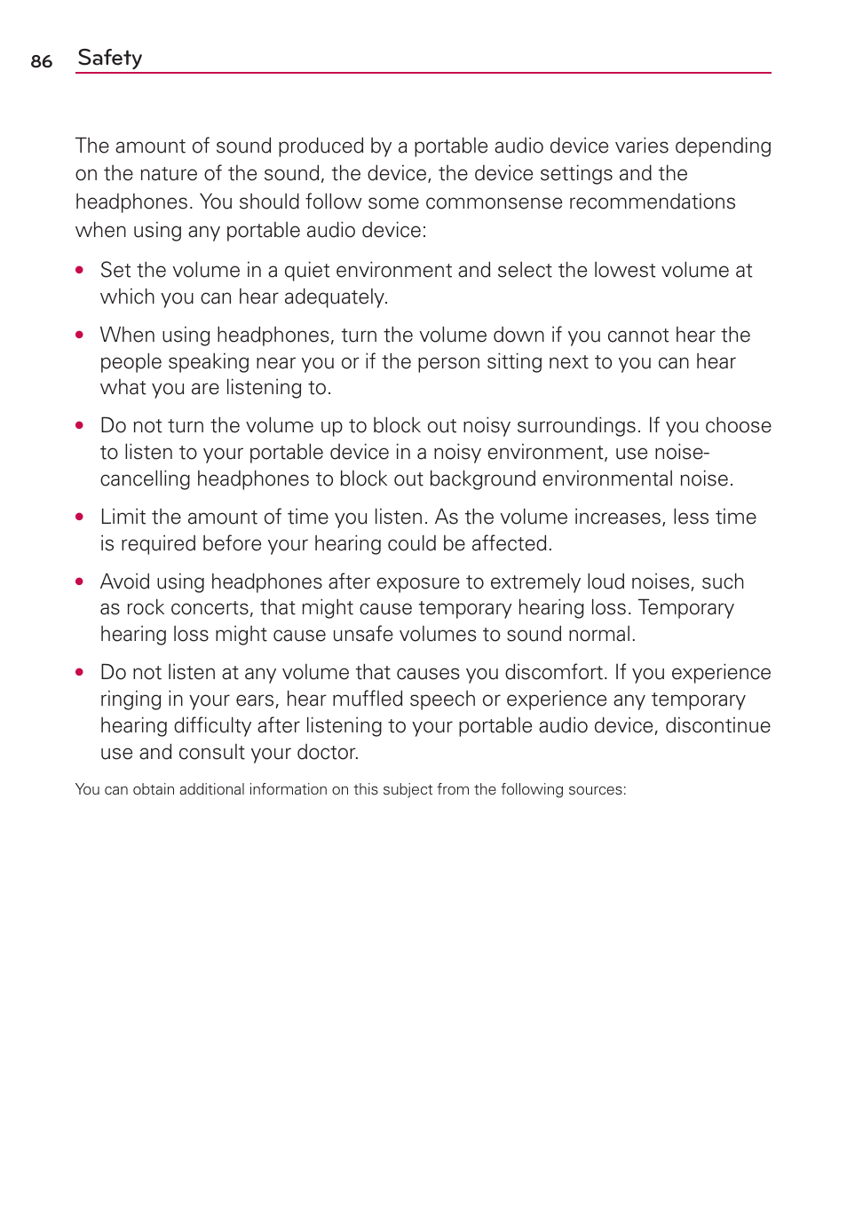 Safety | LG LGMS323 User Manual | Page 88 / 114