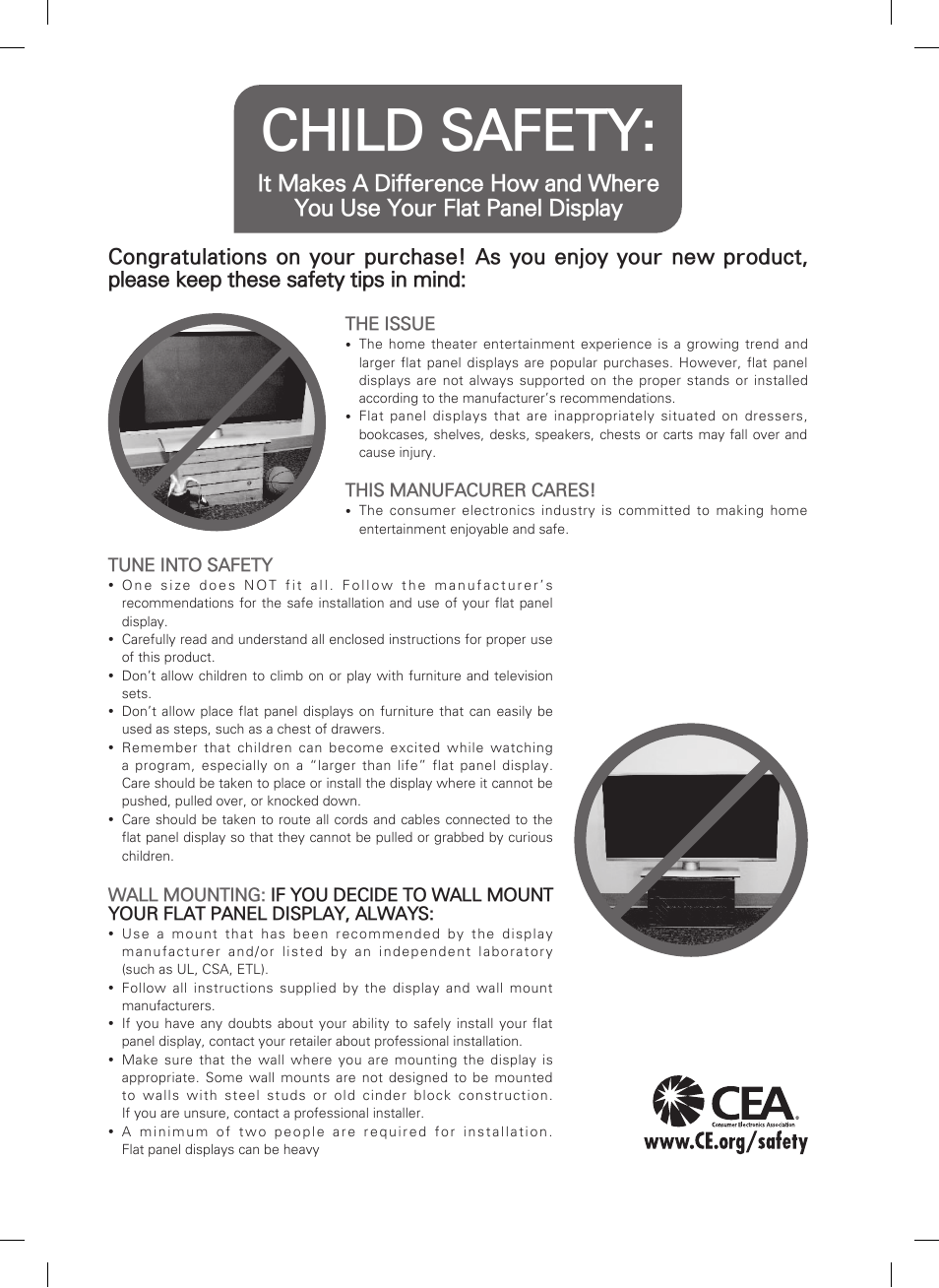 Child safety | LG 60LN6150 User Manual | Page 35 / 48