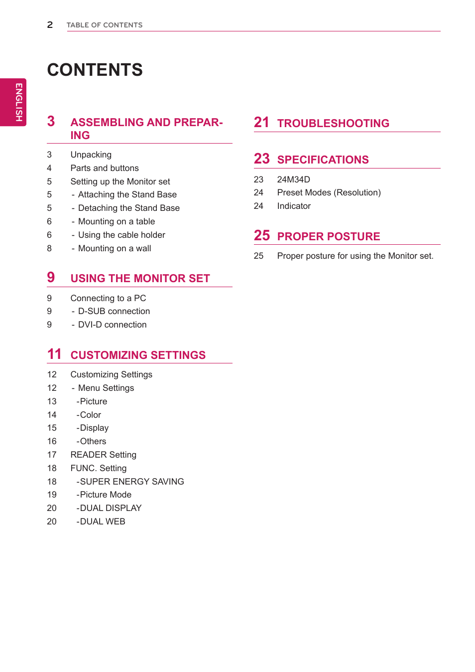 LG 24M34D-B User Manual | Page 3 / 27