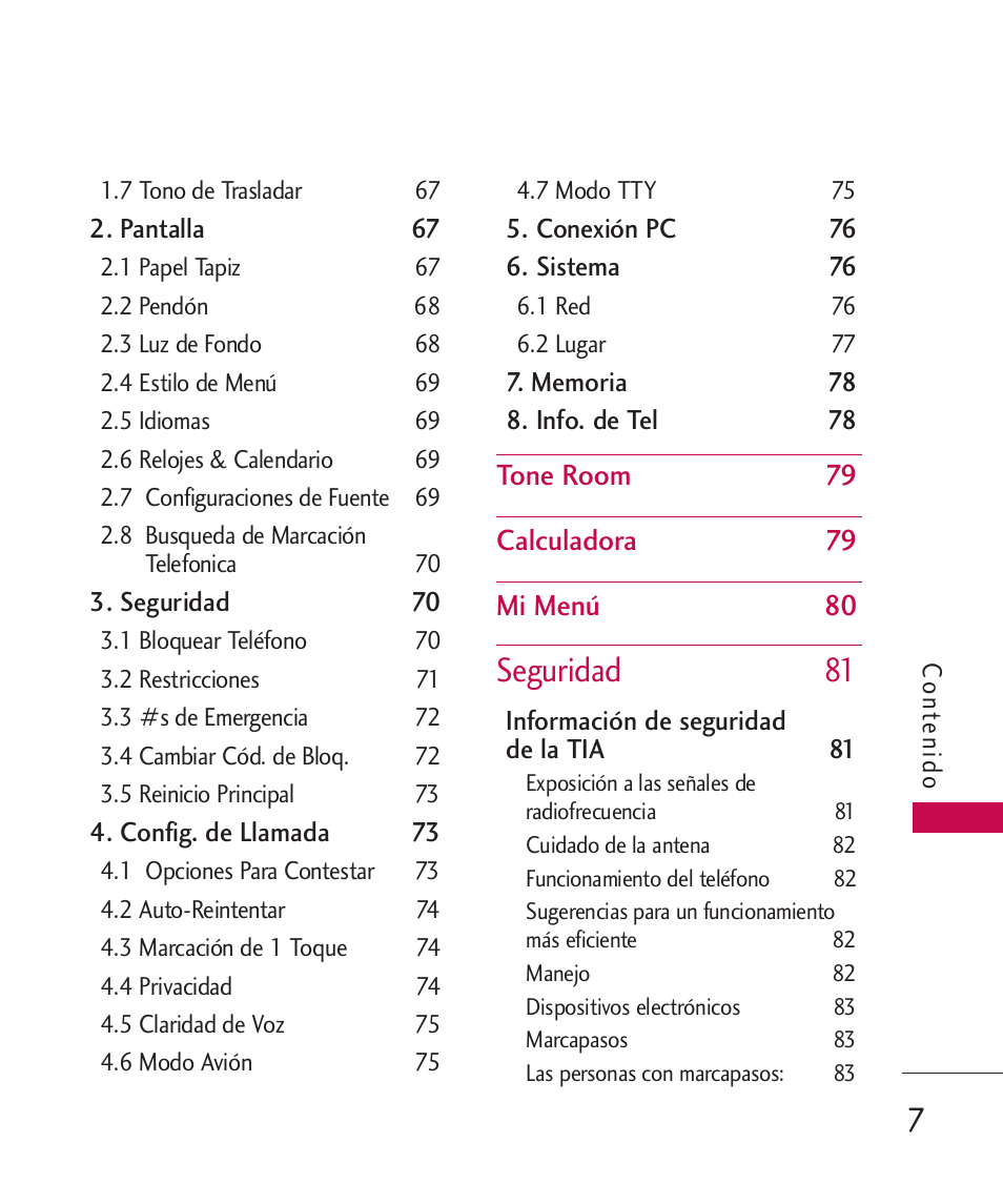 Seguridad 81 | LG UX310 User Manual | Page 123 / 238