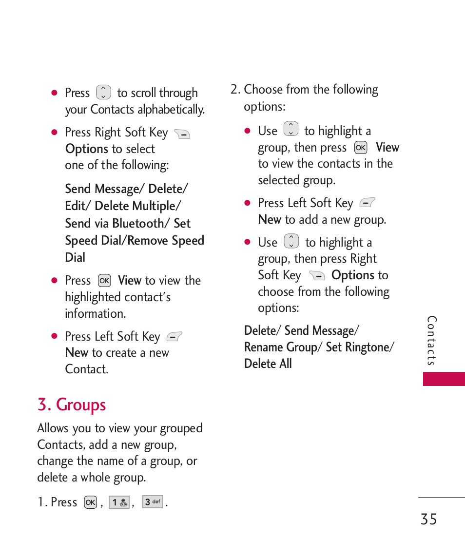 Groups | LG UX310 User Manual | Page 37 / 238