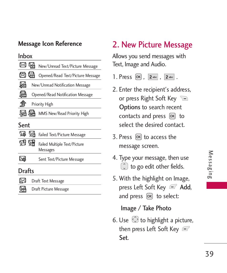 New picture message | LG UX310 User Manual | Page 41 / 238