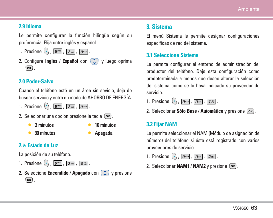 Sistema | LG VX4650 User Manual | Page 151 / 180