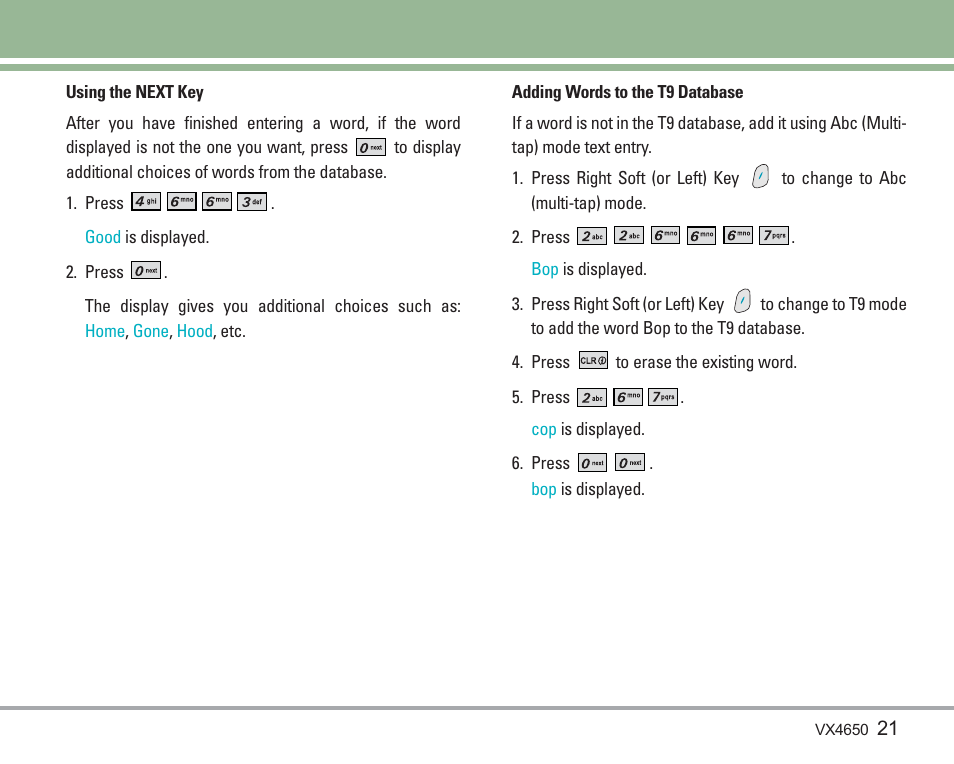 LG VX4650 User Manual | Page 22 / 180