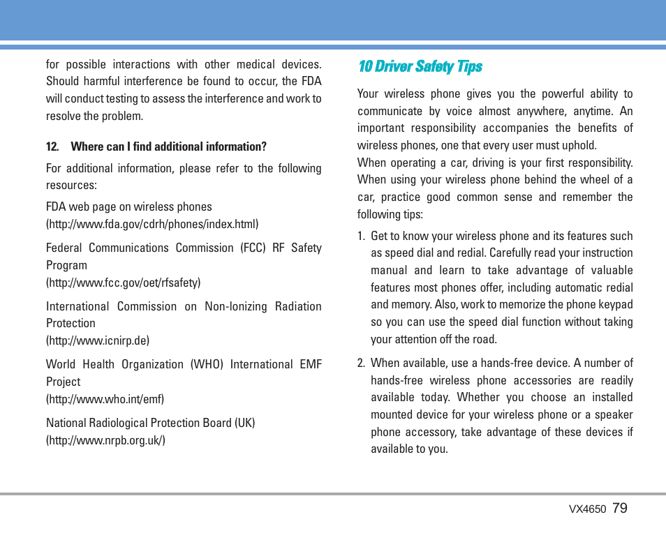 1100 d drriivve err s sa affe ettyy t tiip pss | LG VX4650 User Manual | Page 80 / 180