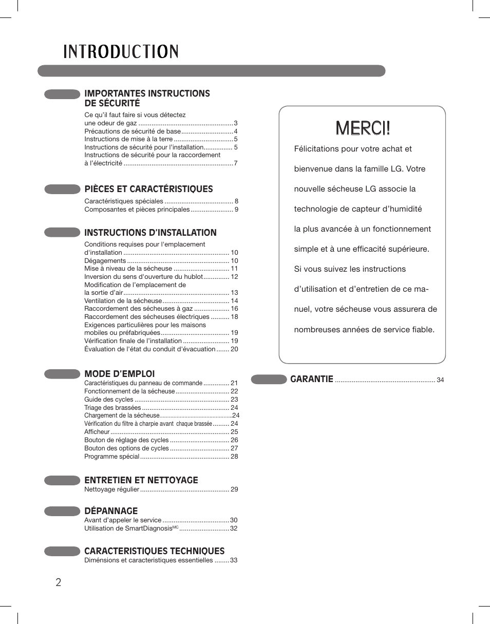 Merci | LG DLG5002W User Manual | Page 80 / 116