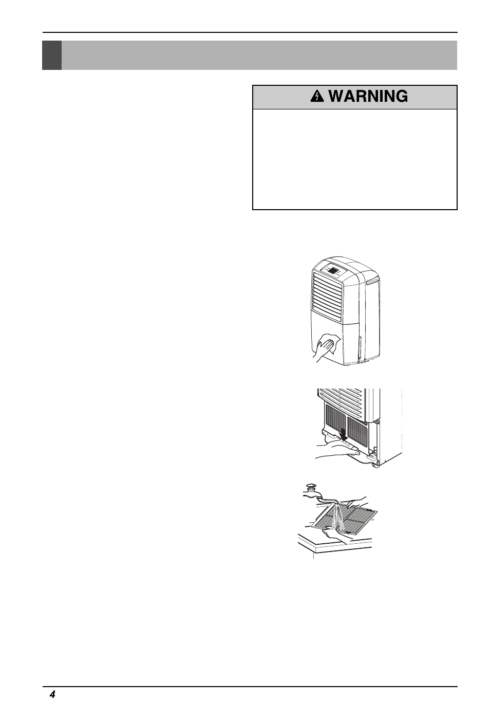Maintenance, Cleaning the front case, bucket and cabinet, Cleaning the air filter | LG LD301EL User Manual | Page 14 / 32