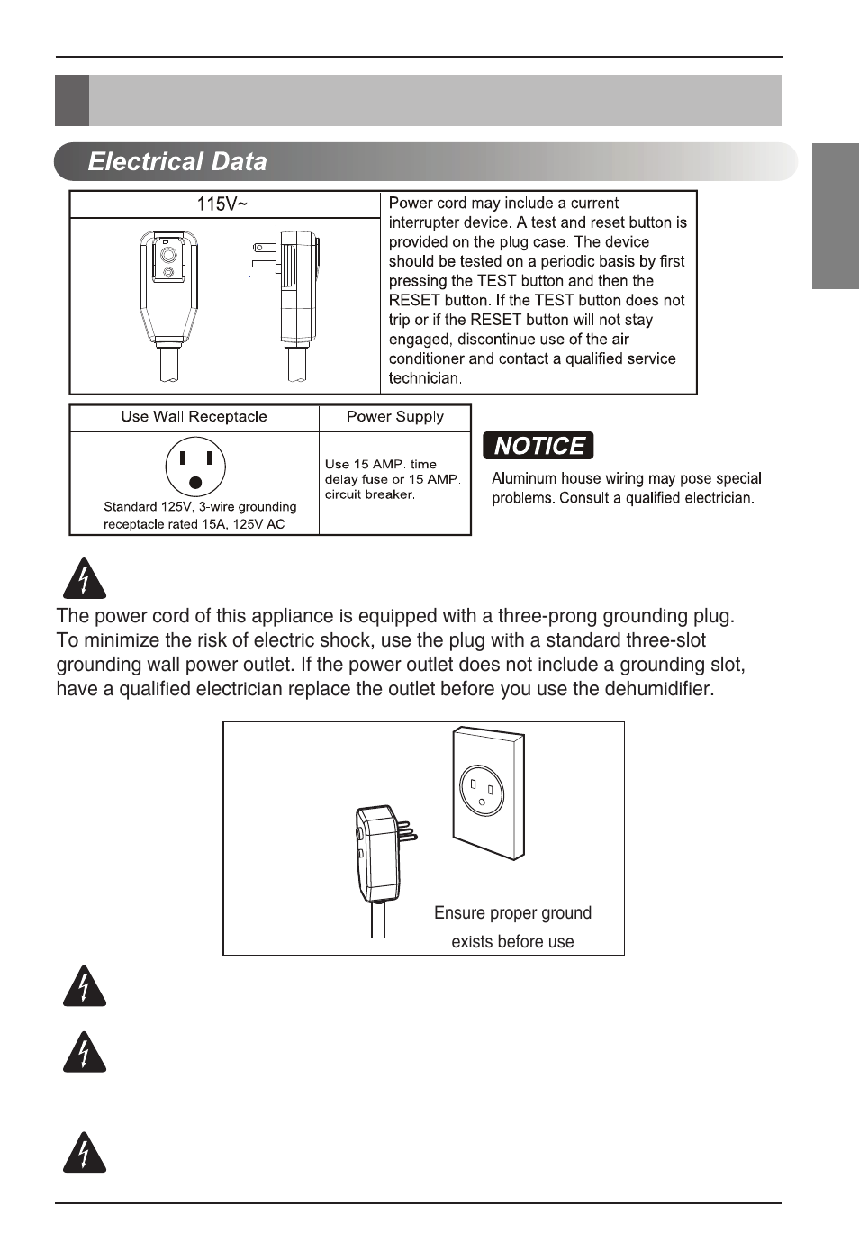 Electrical safety, English, Owner’s manual 9 electrical safety | LG LD301EL User Manual | Page 9 / 32