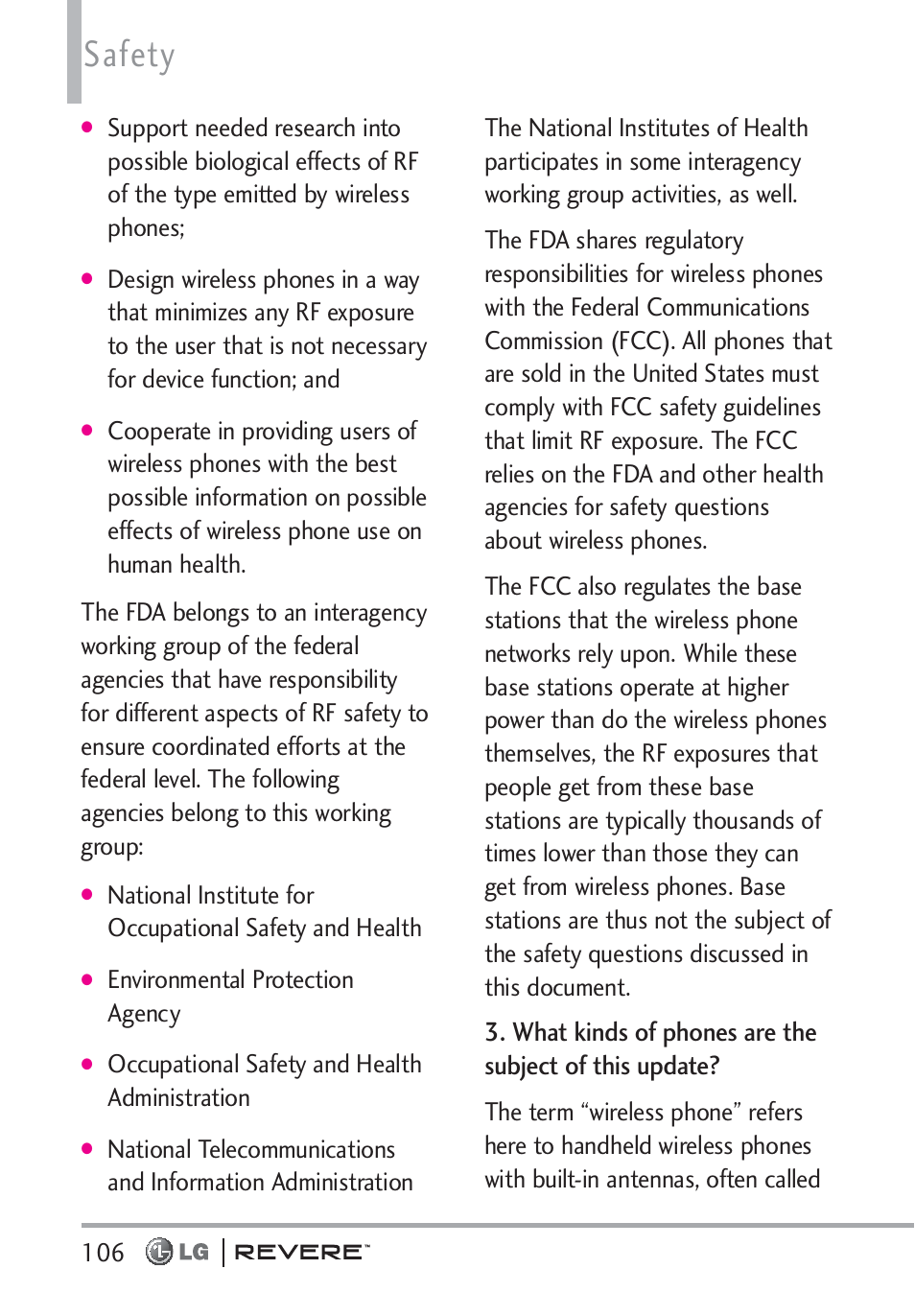 Safety | LG LGVN150 User Manual | Page 108 / 275