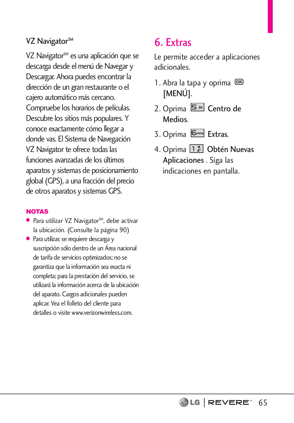 Extras | LG LGVN150 User Manual | Page 198 / 275