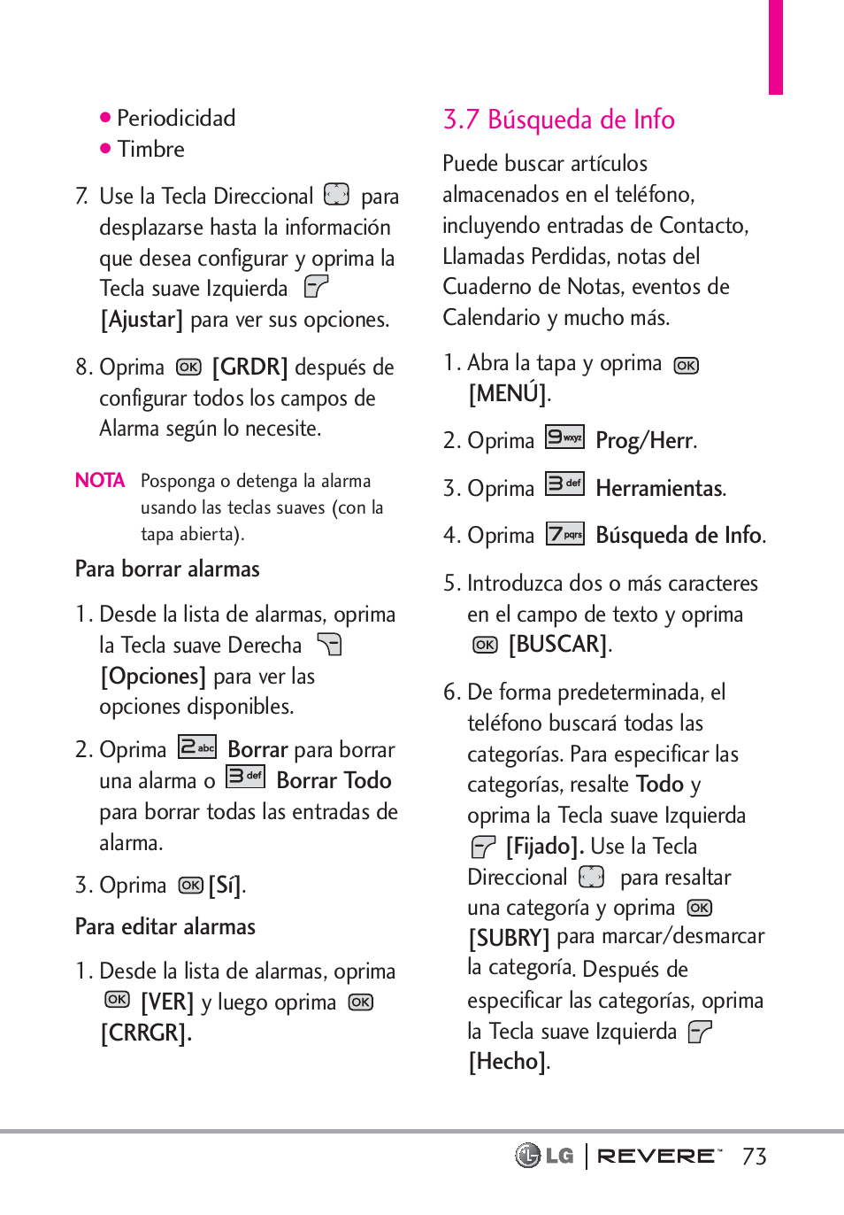 7 búsqueda de info | LG LGVN150 User Manual | Page 206 / 275