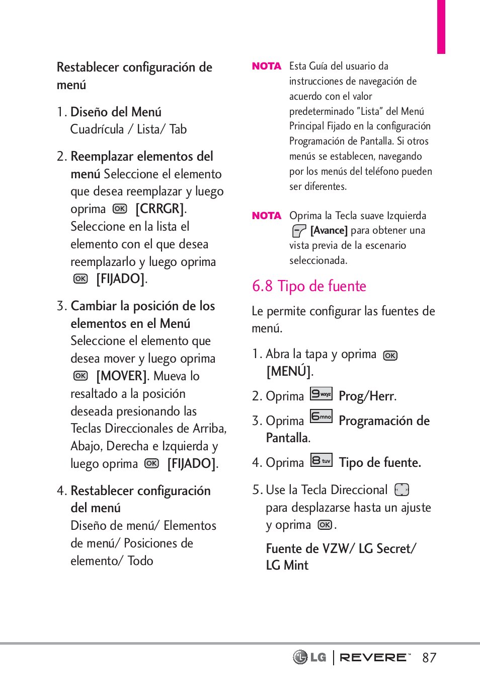 8 tipo de fuente | LG LGVN150 User Manual | Page 220 / 275