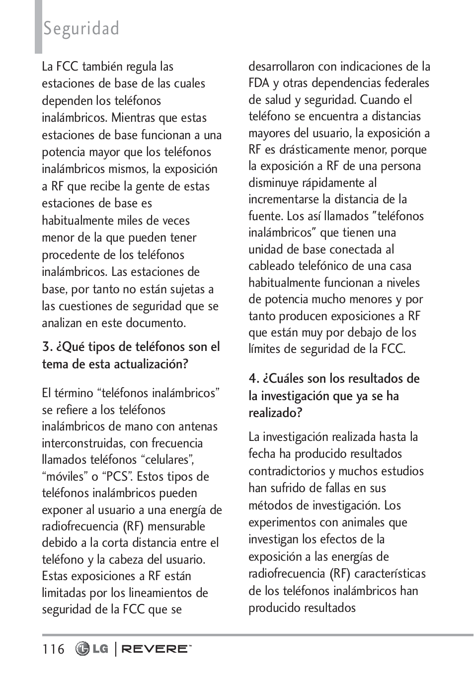 Seguridad | LG LGVN150 User Manual | Page 249 / 275