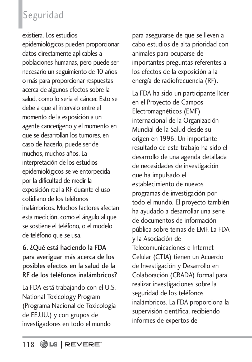 Seguridad | LG LGVN150 User Manual | Page 251 / 275