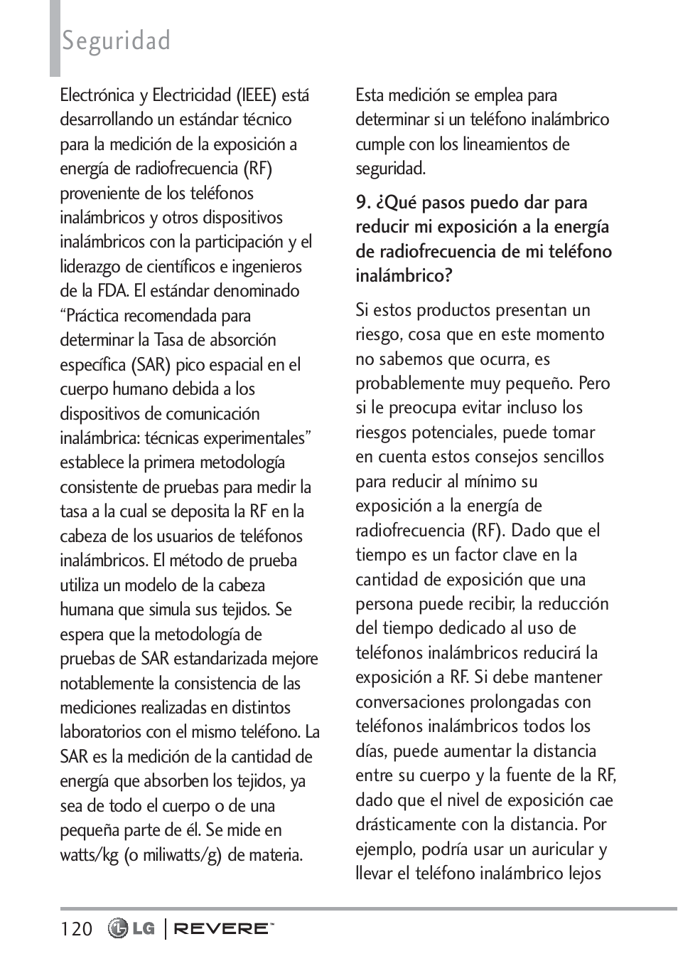 Seguridad | LG LGVN150 User Manual | Page 253 / 275