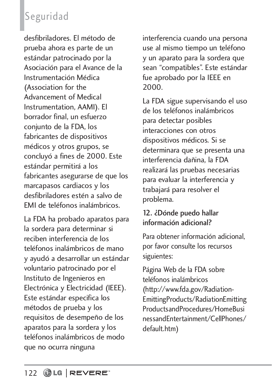 Seguridad | LG LGVN150 User Manual | Page 255 / 275