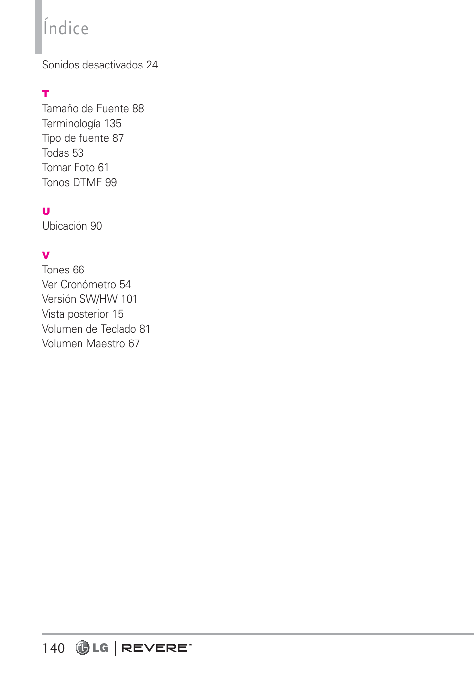 Índice | LG LGVN150 User Manual | Page 273 / 275