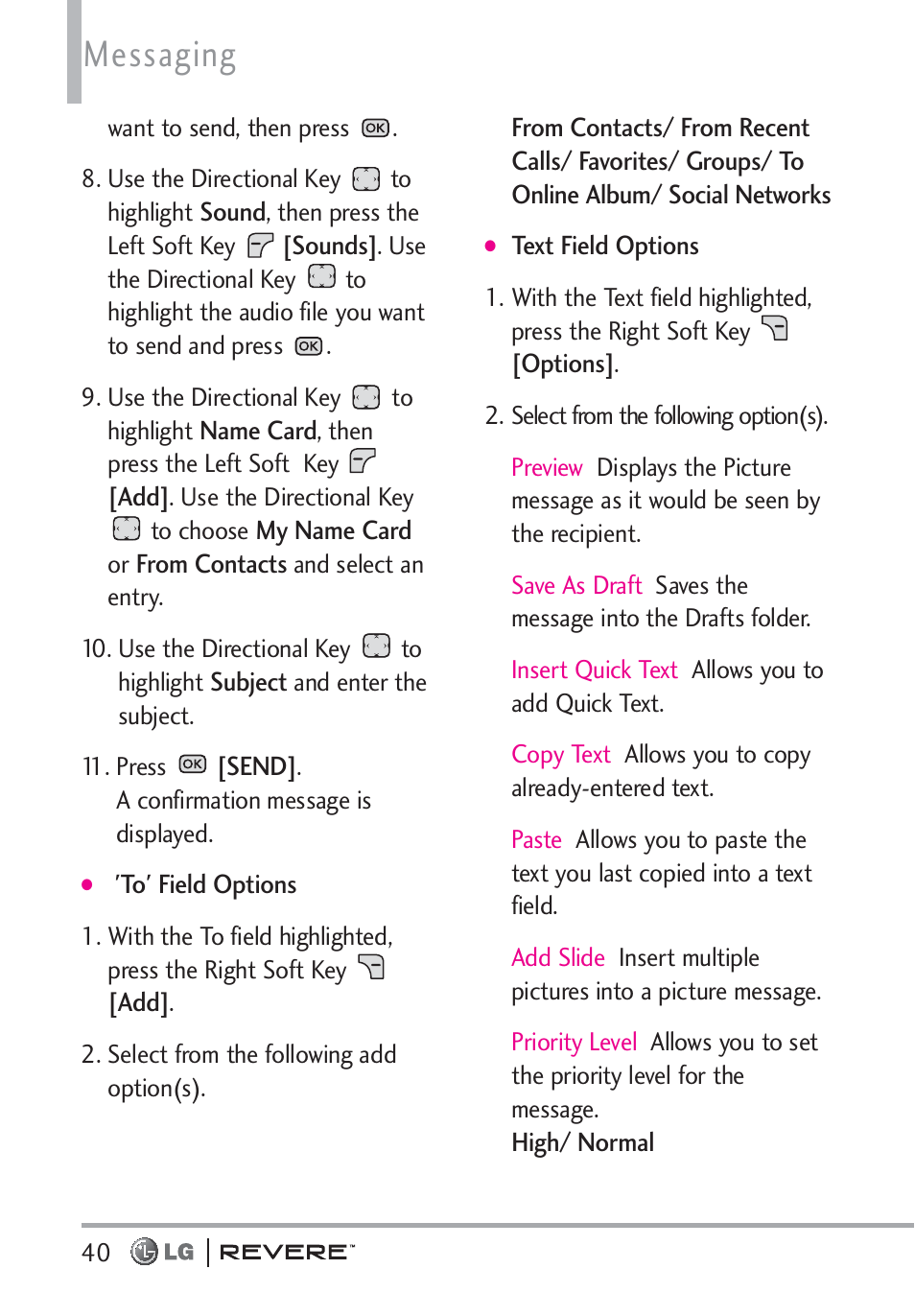 Messaging | LG LGVN150 User Manual | Page 42 / 275