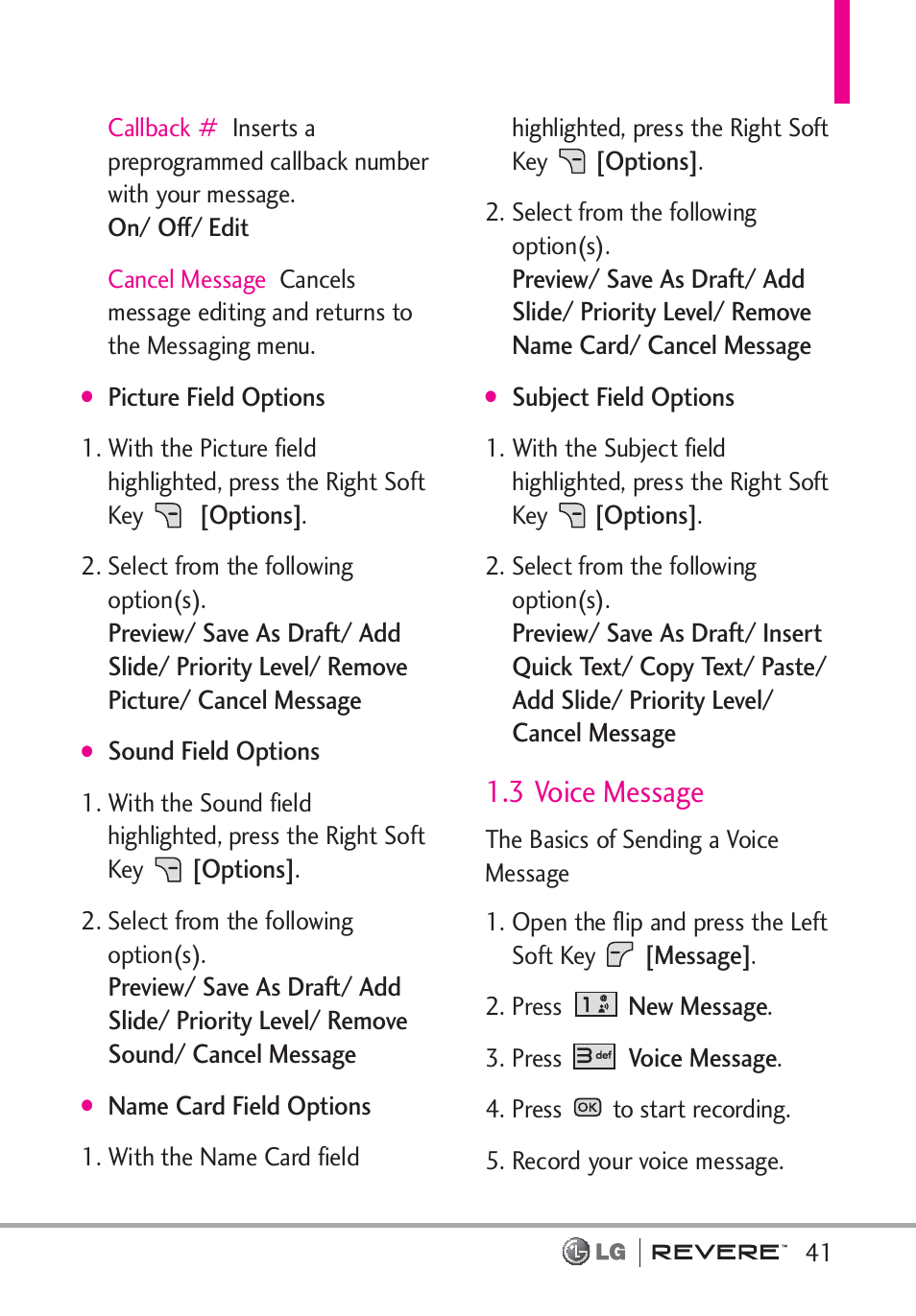 3 voice message | LG LGVN150 User Manual | Page 43 / 275